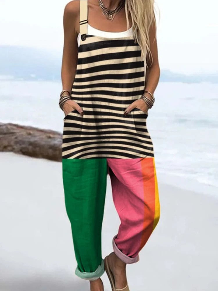 Esther | Energetic Stripes Jumpsuit