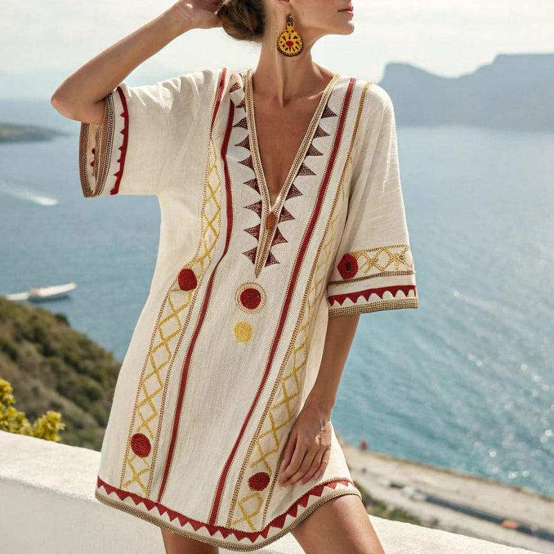 Tunic "Nefertiti" β Gold and Garnet