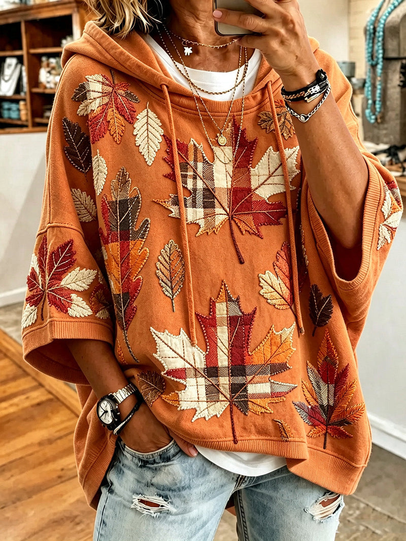 Women's Casual Hoodie with Autumn Print Motifs