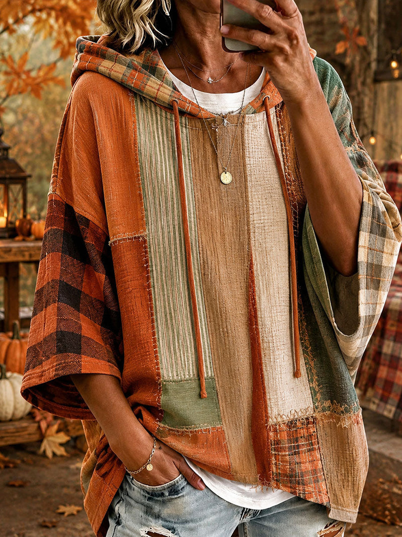 Women's Autumn Patchwork Hoodie