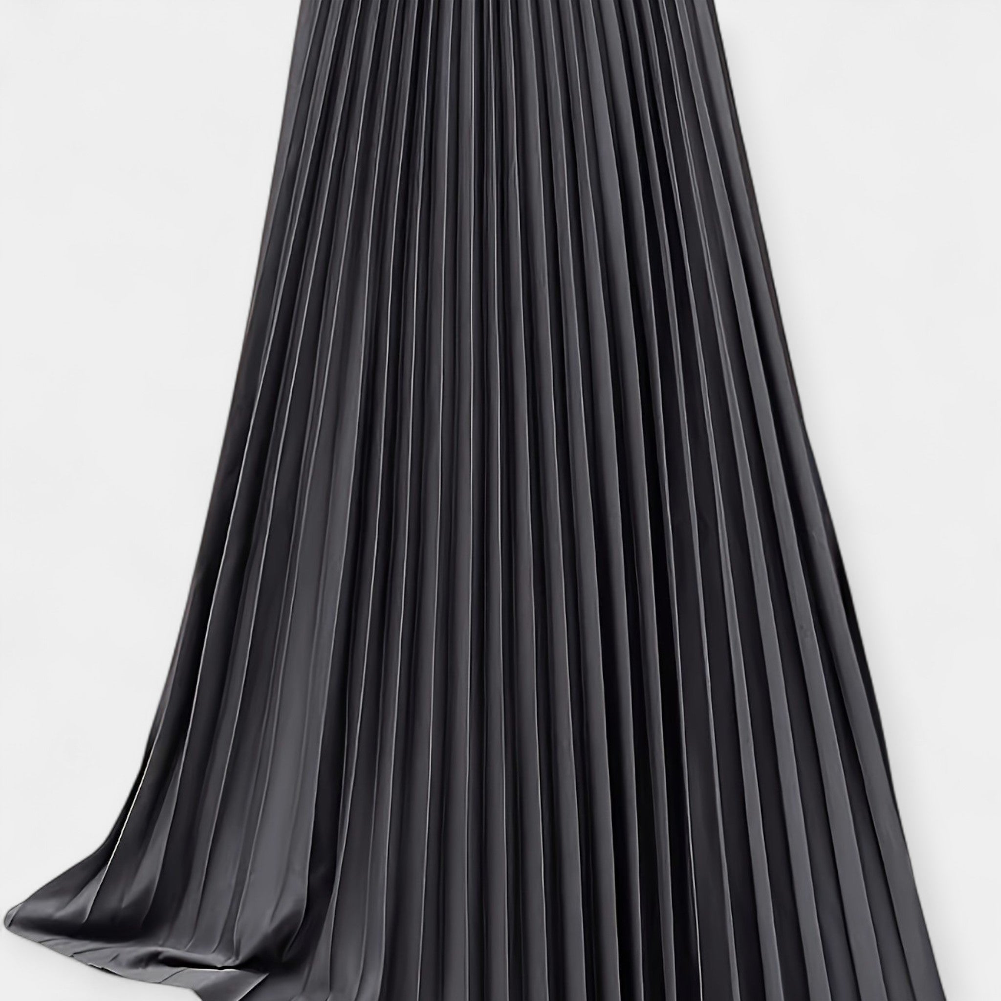 Pleated Satin Maxi Skirt