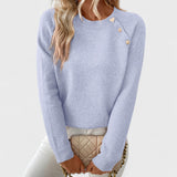 Roxanne - Elegant Women's Asymmetrical One-Shoulder Sweater with Buttons