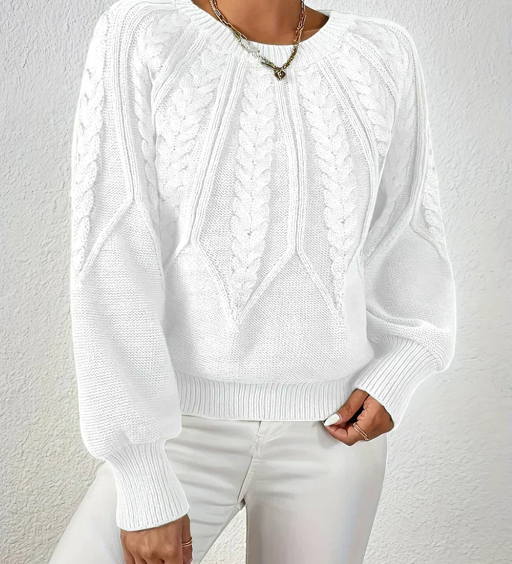Jillian | Women's Cable Knit Raglan Sleeve Sweater
