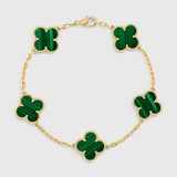 Clover Motif Bracelet with Elegance in Gold Plating