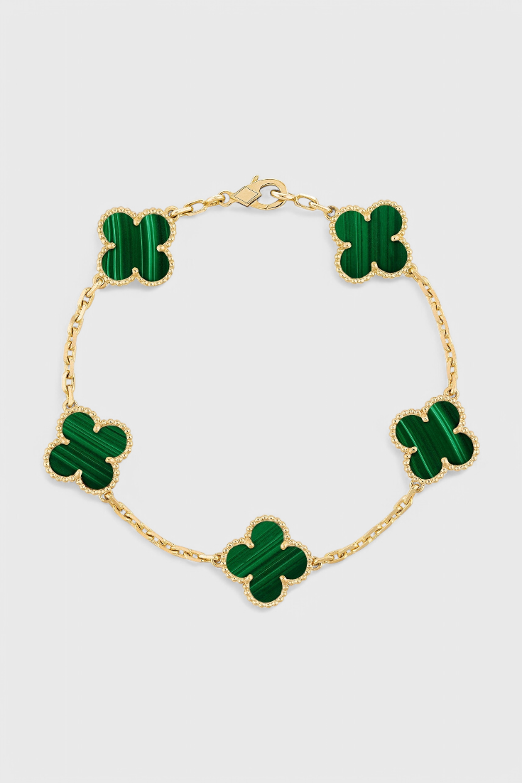Clover Motif Bracelet with Elegance in Gold Plating