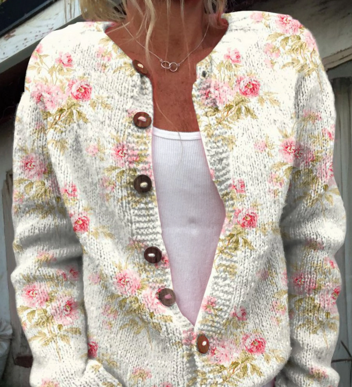 Kerensa | Vintage Floral Knit Cardigan