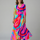ROSALIND | Wrap V-Neck Floral Midi Dress