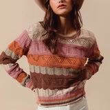 Jamie | Women's Striped Long Knit Sweater