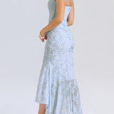 BLUEBELL | Floral Asymmetric Maxi Dress