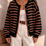 Mabel | Striped Knit Cardigan for Women