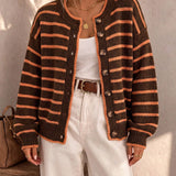 Mabel | Striped Knit Cardigan for Women
