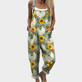 Sandra | Natural Print Dungarees