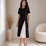 NOELLE | Pleated Panel Midi Dress