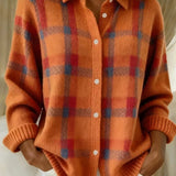 Sylvie | Buttoned Check Cardigan