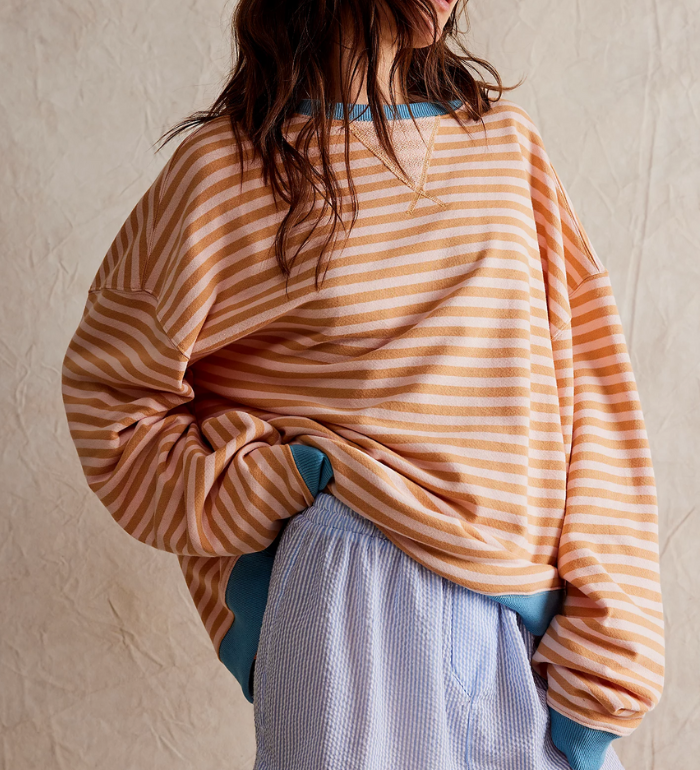 Pippa | Women's Oversized Striped Batwing Knit Sweater