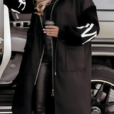 Elena | Women's Jacket with Knit Sleeves and Hood