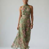 MABEL | Halter Ruched Midi Dress