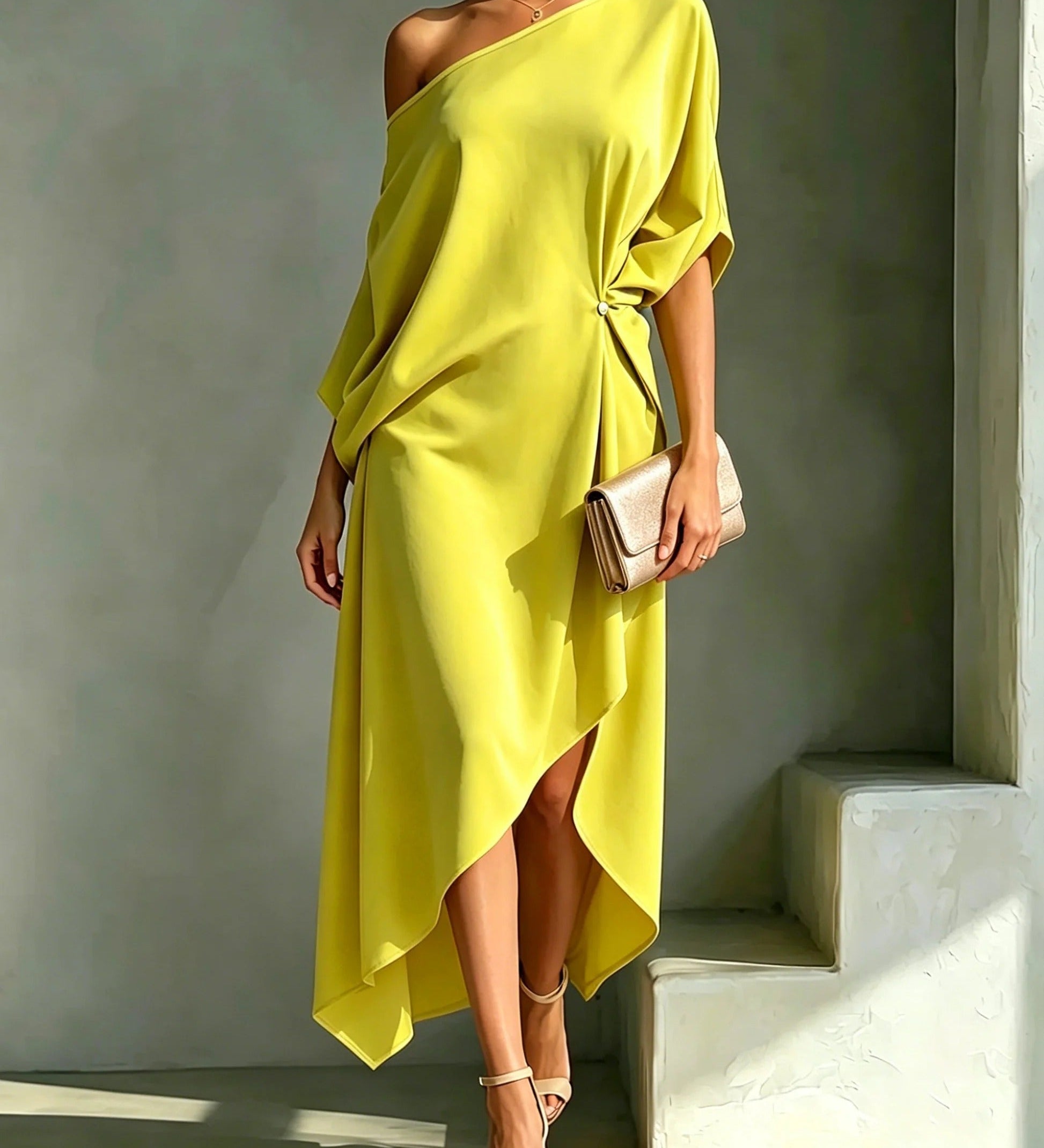 AMBER | Asymmetric One-Shoulder Maxi Dress