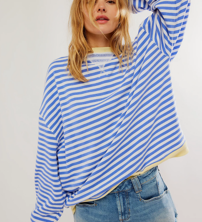Pippa | Women's Oversized Striped Batwing Knit Sweater