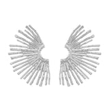 Metal Earrings with Wavy Edge