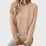 Roxanne - Elegant Women's Asymmetrical One-Shoulder Sweater with Buttons