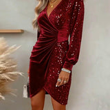Emilia | Christmas Midi Dress with V-Neck