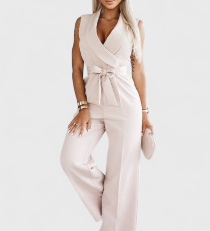 Elegant Sleeveless Montserrat Mono with Bow and Flowing Fall