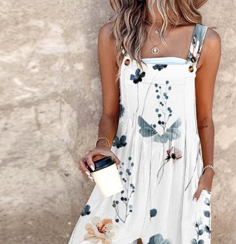 Fiona | Floral Dungarees