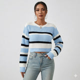 Luca | Striped Knit Cropped Sweater