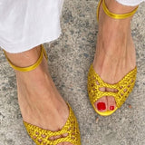 Isaure - Golden Braided Sandals
