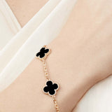 Clover Motif Bracelet with Elegance in Gold Plating