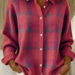 Renée | Classic Collared Checked Cardigan