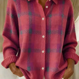 Renée | Classic Collared Checked Cardigan