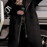 Elena | Women's Jacket with Knit Sleeves and Hood