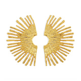 Metal Earrings with Wavy Edge
