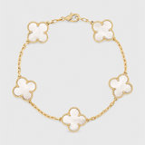 Clover Motif Bracelet with Elegance in Gold Plating