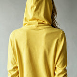 Mustard Hooded Cardigan with Buttons