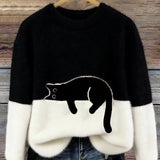 Ines | Cat Motif Wool-Mix Knit Sweater