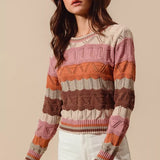 Jamie | Women's Striped Long Knit Sweater