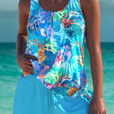 Mafalda - Elegant tankini with a tummy control effect and matching shorts