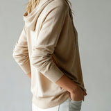 Apricot Hooded Cardigan with Buttons