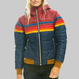 Ines - Retro Hooded Leather Jacket