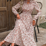 TABITHA | Black & White Tie-Neck Maxi Dress
