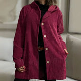 Adriana | Casual Velvet Hooded Jacket for Autumn Season