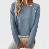 Roxanne - Elegant Women's Asymmetrical One-Shoulder Sweater with Buttons