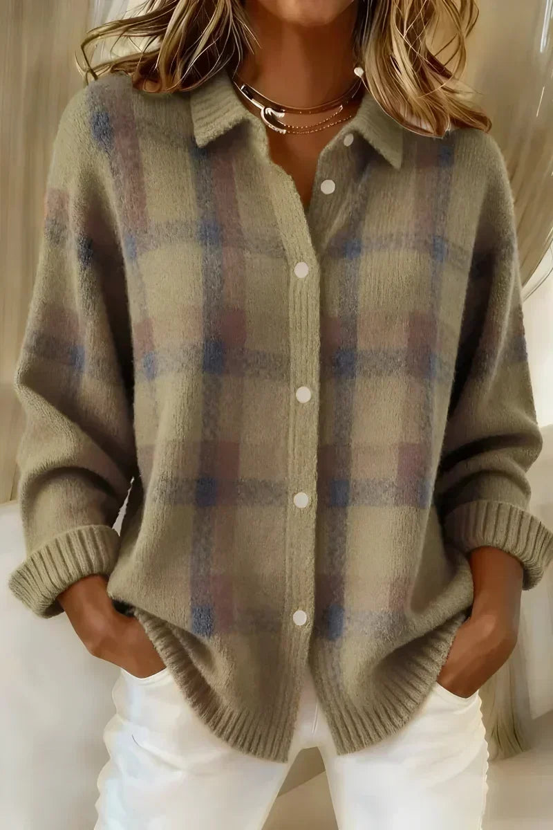 Antoinette | Cosy Checked Cardigan