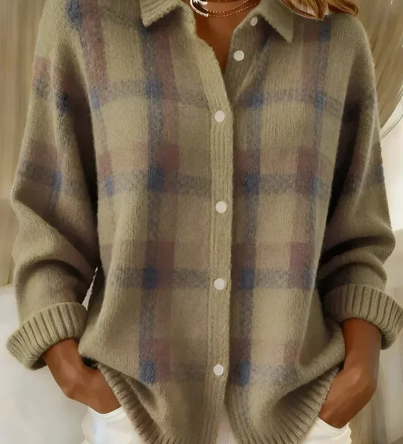 Antoinette | Cosy Checked Cardigan