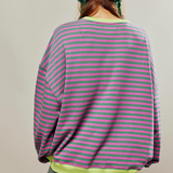 Pippa | Women's Oversized Striped Batwing Knit Sweater