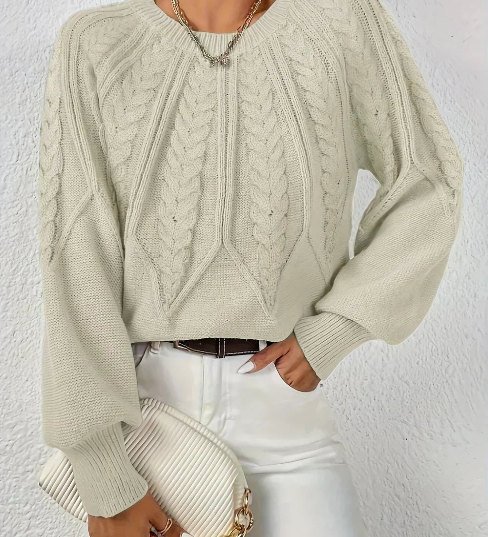 Jillian | Women's Cable Knit Raglan Sleeve Sweater