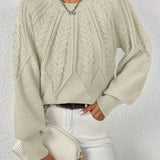 Jillian | Women's Cable Knit Raglan Sleeve Sweater
